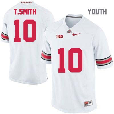 Youth NCAA Ohio State Buckeyes Troy Smith #10 College Stitched Authentic Nike White Football Jersey FI20W85RL